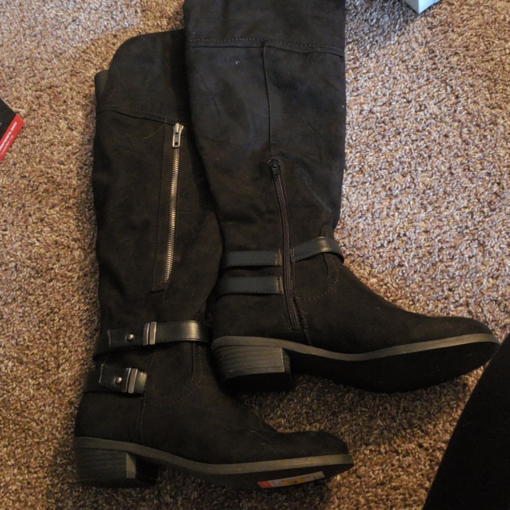 Knee high black boots